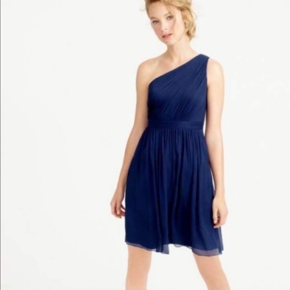 J.Crew | Kylie Silk Chiffon Dress | Navy | Size 6